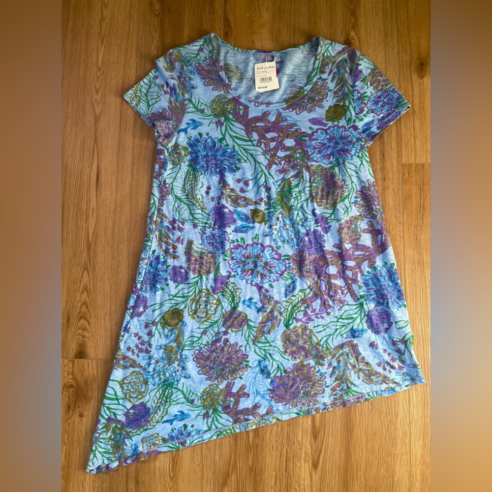 NET Fresh Produce Sasha Oceanscape tunic tee, M